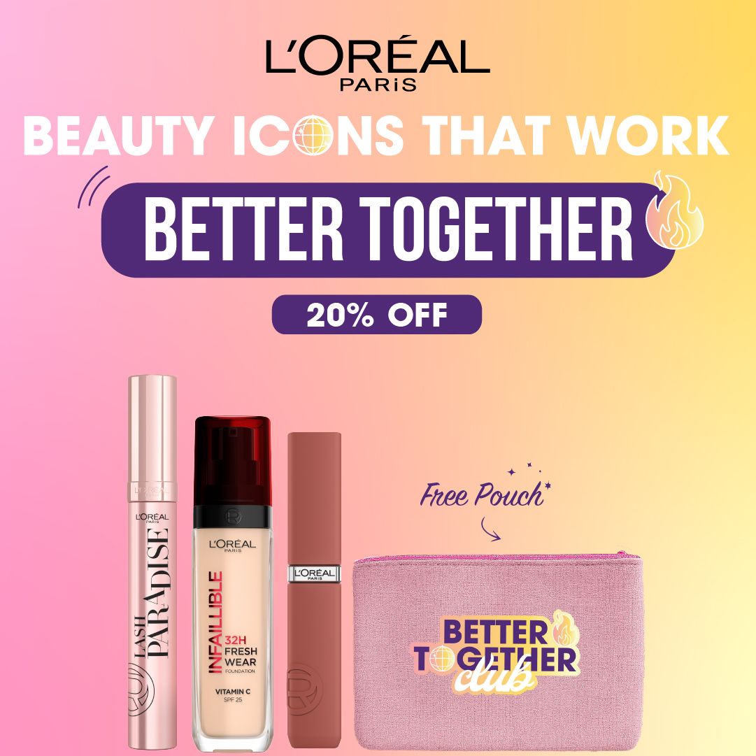 L'Oréal Paris Makeup Set with Lash Paradise Mascara, Infallible 32H Foundation & Lipstick – 20% Off + Free Pouch-2