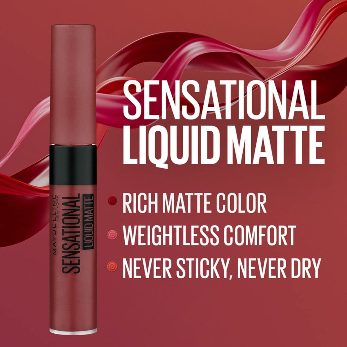 Maybelline Sensational Liquid Matte – Lightweight, Long-Lasting Liquid Lipstick-1
