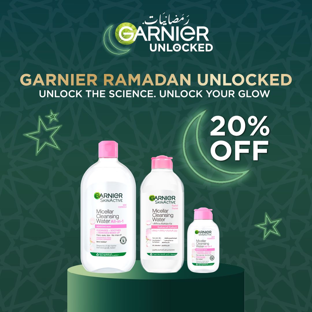 Garnier SkinActive Micellar Cleansing Water All In 1 20% Off Ramadan Offer-2