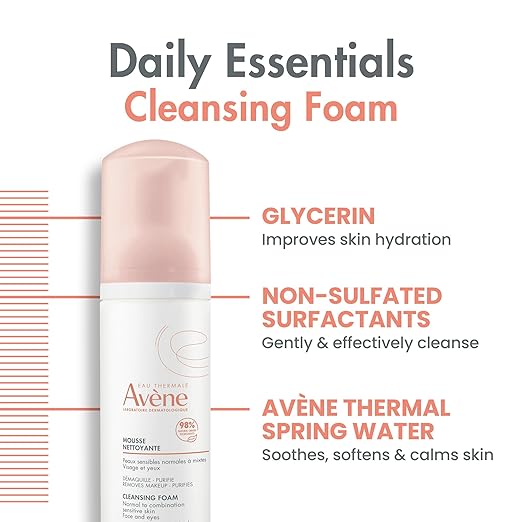 Avene Cleansing Foam 150ML - Gentle Foam Cleanser for Soft, Fresh Skin- Mousse Nettoyante-4