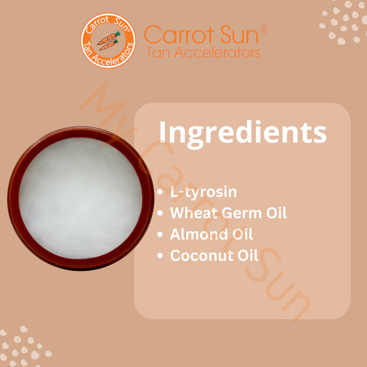 Carrot Sun Coconut Tanning Cream 350 ml - Water Resistant-4