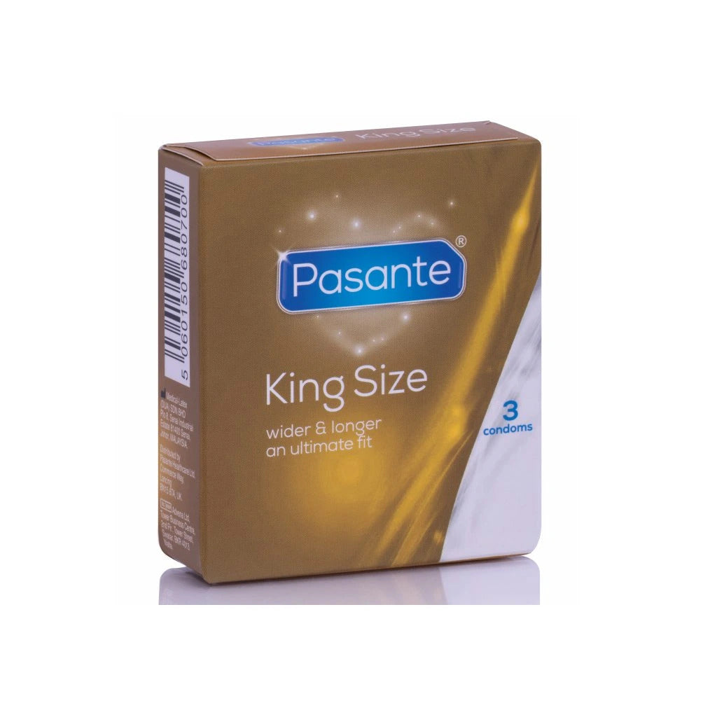 Pasante King Size Condoms 3 Pack – Larger Fit for Comfort and Protection-1