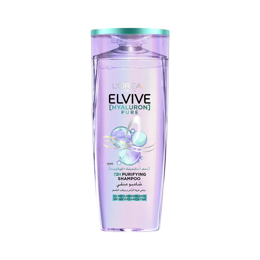 L'Oreal Paris Elvive Hyaluron + Pure Shampoo for Oily Hair – 72-Hour Hydration-1