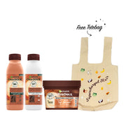 Garnier Ultra Doux Coconut Hair Food Smoothing Shampoo, Conditioner, and Mask Set with Free tote bag.-1