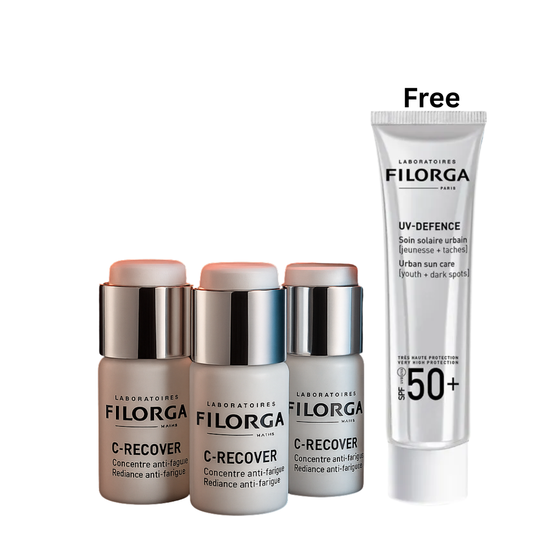 Filorga C Recover 3 Vials Vitamin C Vials, Get Free Filorga UV Defense 50 Full Sized-1