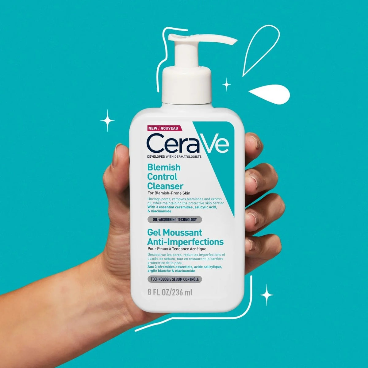 CeraVe Blemish Control Cleanser 236ml with Salicylic Acid for Acne-Prone Skin | Oil Control & Breakout Prevention-2