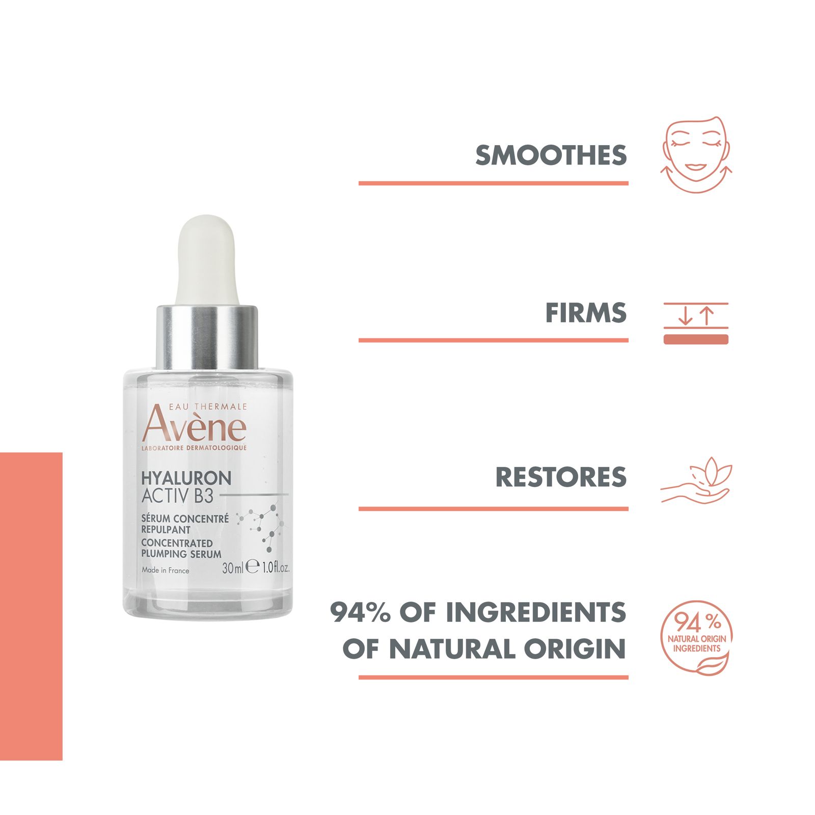 Avene Hyaluron Activ B3 Concentrated Plumping Serum 30ML - Intensive Hydration and Anti-Aging Treatment (Add on 10 ml Serum Gift)-4