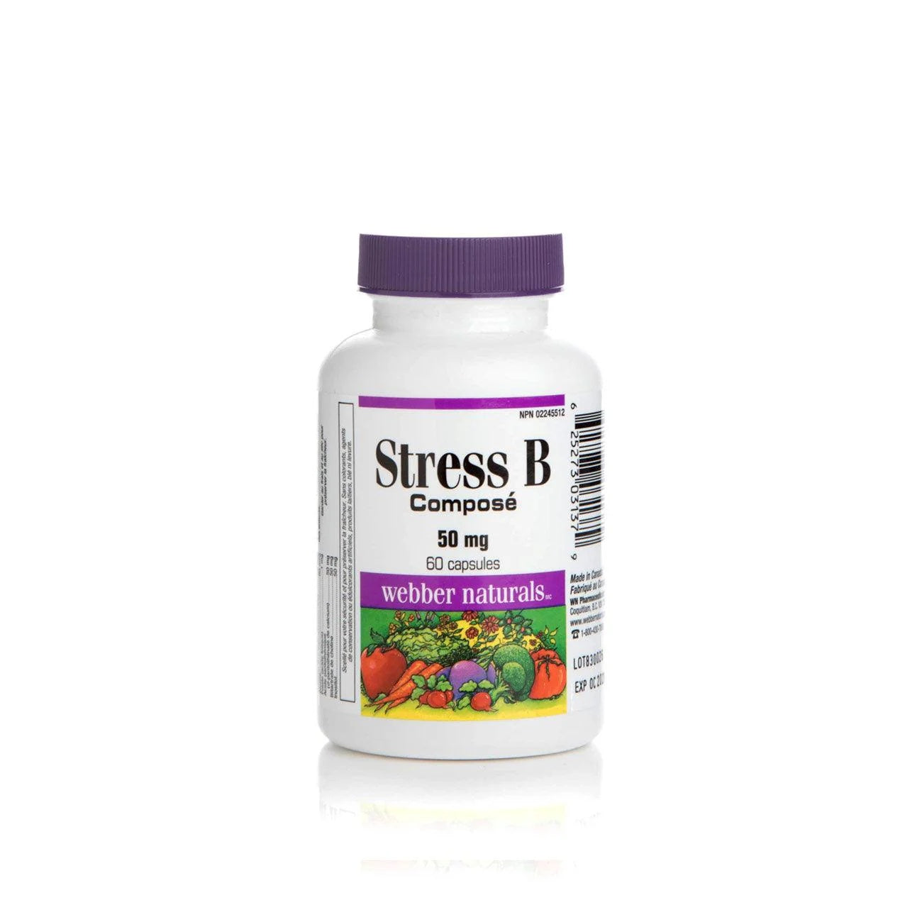Webber Naturals Stress B Complex 50mg 60 Capsules – Energy & Nervous System Support-1