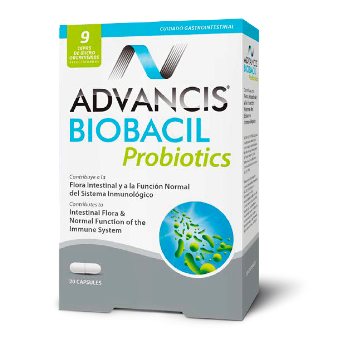 Advancis Biobacil Probiotics 9 Strains for Gut and Immune Health 20 Capsules-1
