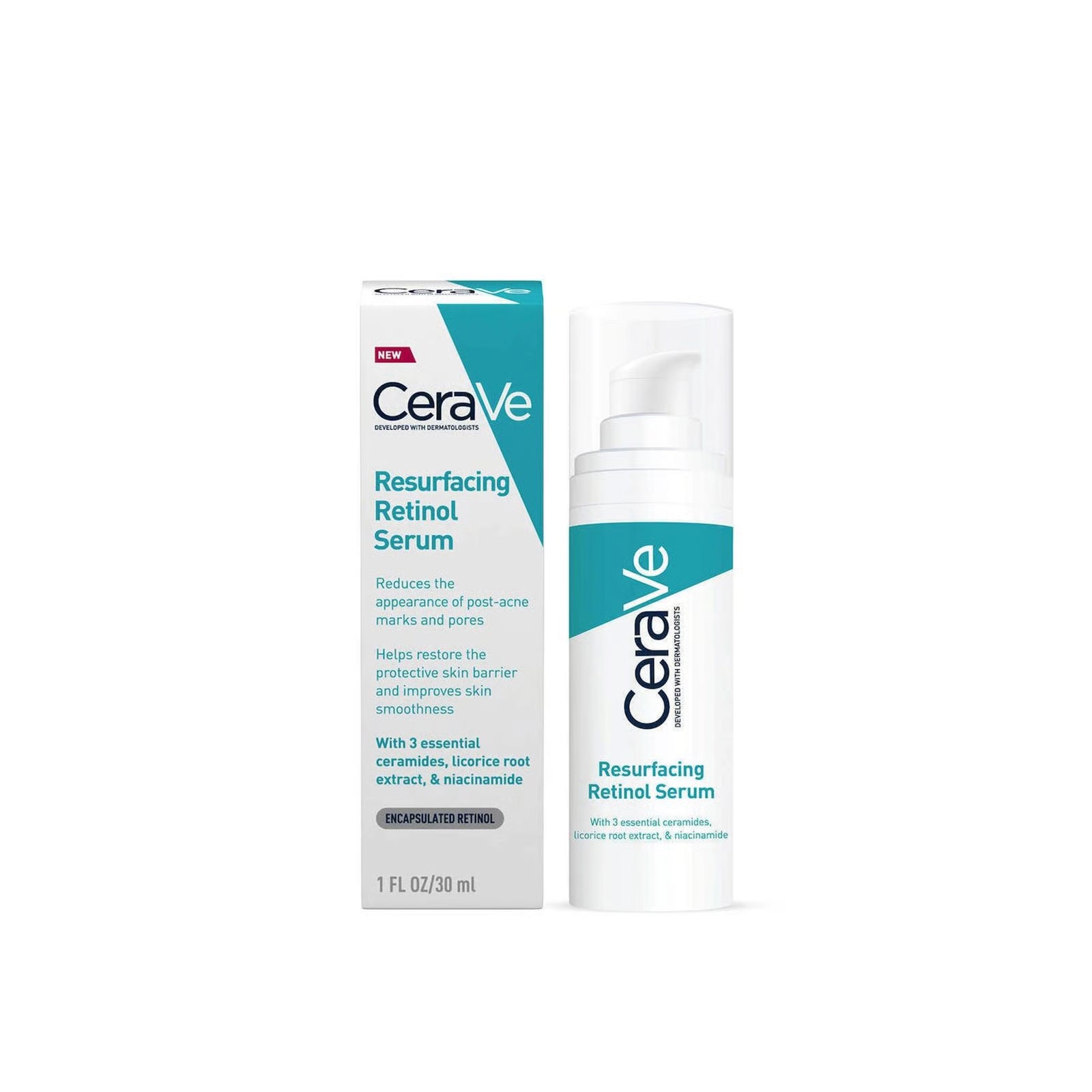 CeraVe Resurfacing Retinol Serum 30ml for Post-Acne Marks and Uneven Skin Texture