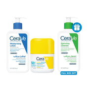 CeraVe Moisturising Lotion 236ml + Invisible Hydrating Fluid Sunscreen SPF50 50ml + FREE Hydrating Cleanser 236ml