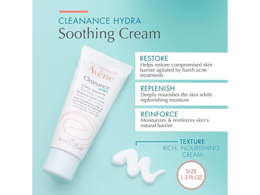 Avene Cleanance Hydra Soothing Cream 40ML - Moisturizing Relief for Sensitive, Oily Skin-3