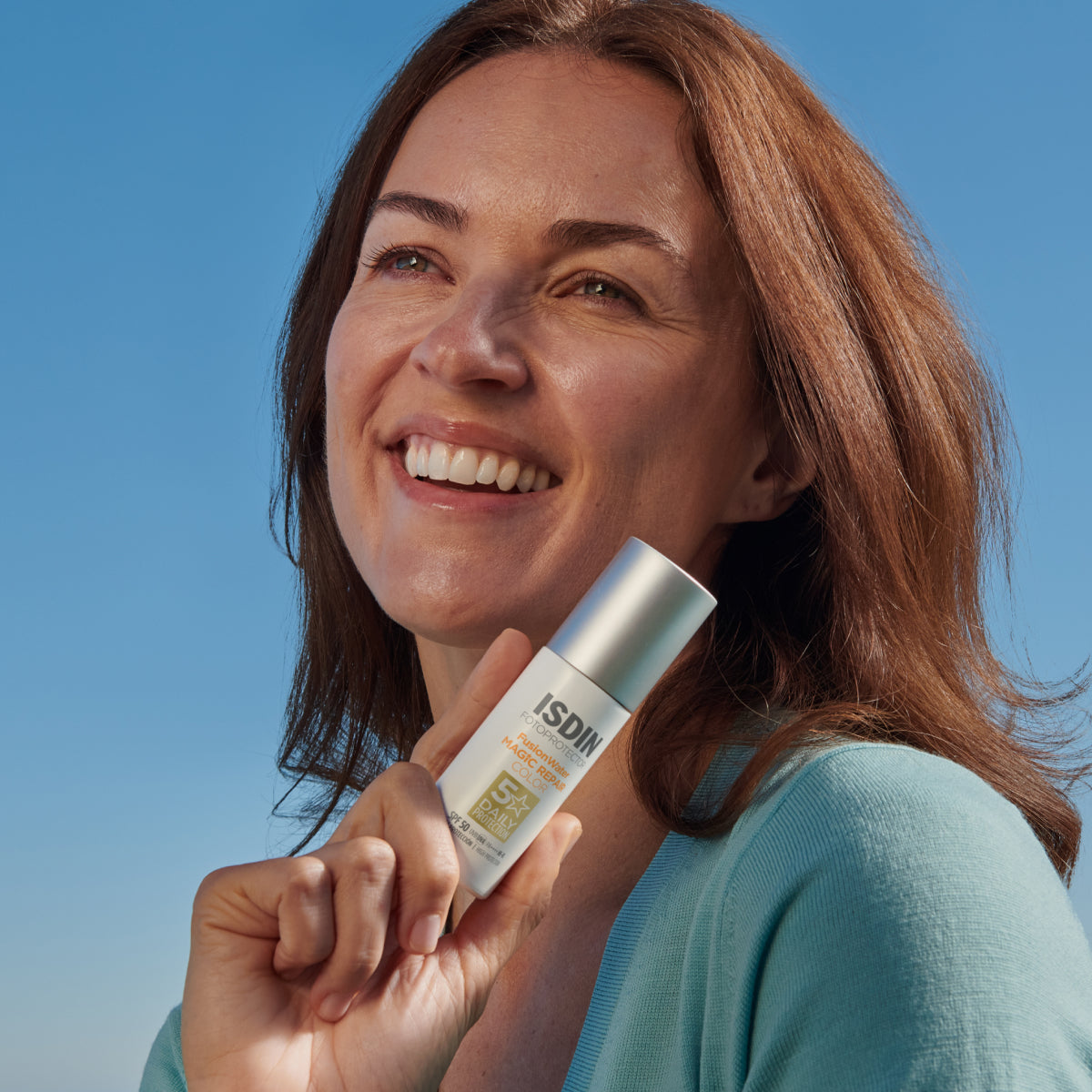 ISDIN Fusion Water MAGIC Repair Color SPF 50 | High Protection Tinted Sunscreen for Skin Repair and UV Defense-3