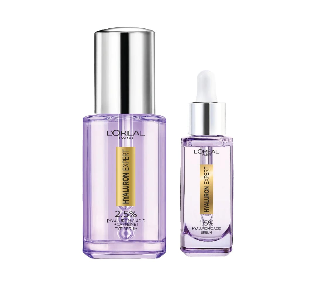 L’Oreal Paris Hyaluron Expert Serum with 1.5% Hyaluronic Acid + Free Eye Serum Gift – Deep Hydration For Face & Eyes-1