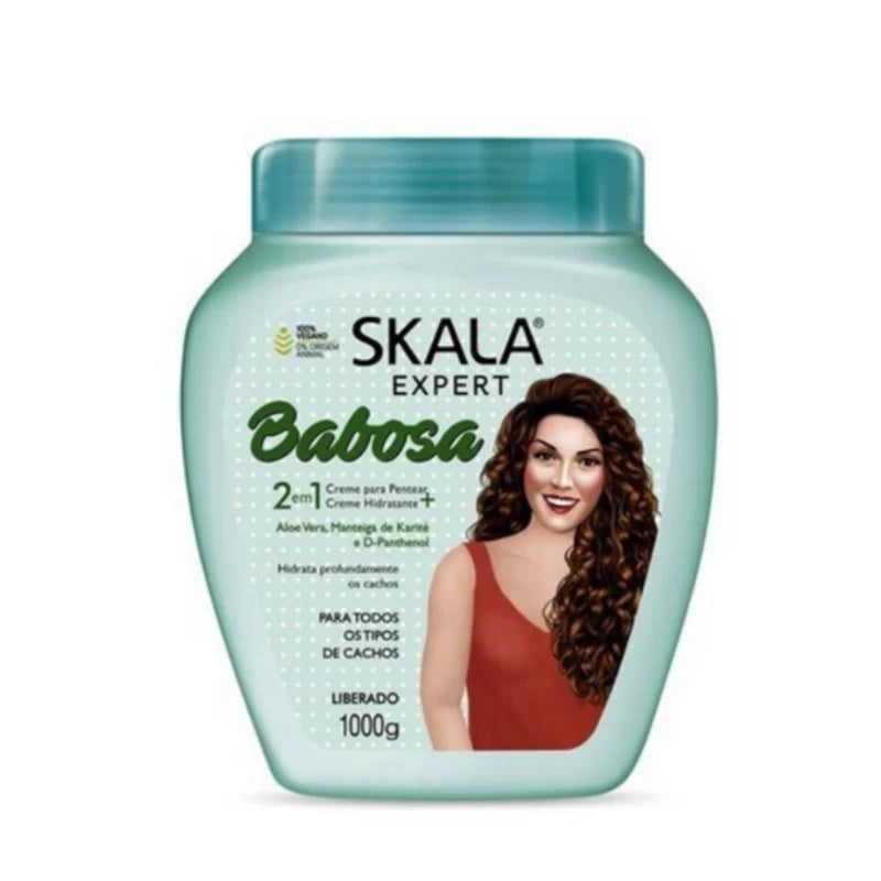 Skala Expert Babosa (Aloe Vera) 2-in-1 Leave-In & Hydrating Cream 1000g – For Curly & Wavy Hair-1