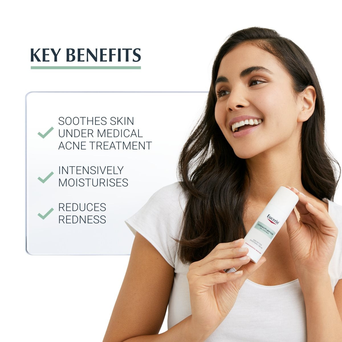 Eucerin DermoPurifyer Oil Control Adjunctive Soothing Cream 50ml | Intensive Moisturizer for Acne-Prone Skin Undergoing Medical Treatment-5