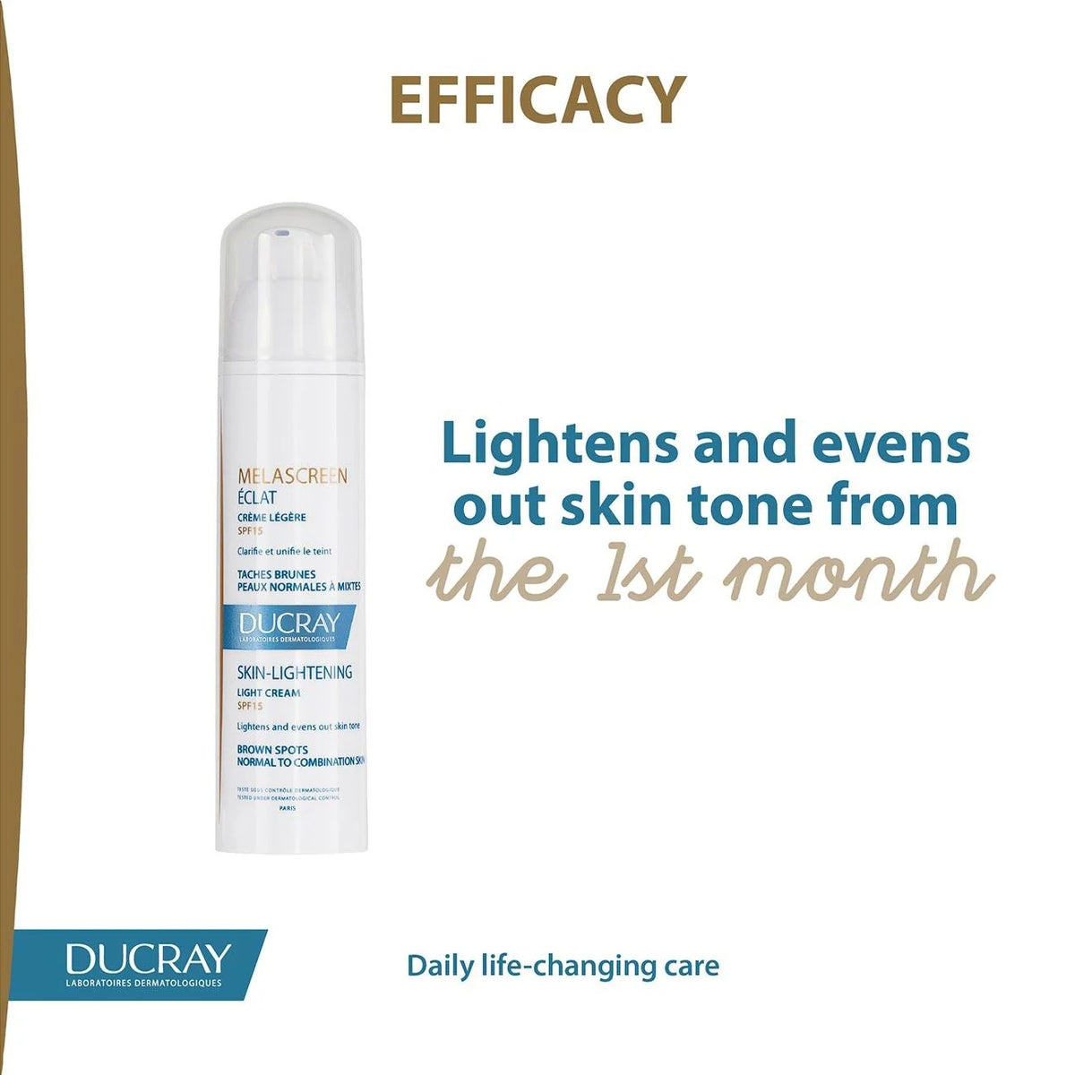Ducray Melascreen Skin Lightening Light Cream SPF 15 - Brown Spot Treatment for Normal to Combination Skin-3