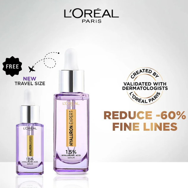 L'Oreal Hyaluron Expert Coffret Serum 30ml + Free Travel-Size Serum 15ml – Intense Hydration & Plumping Care-1
