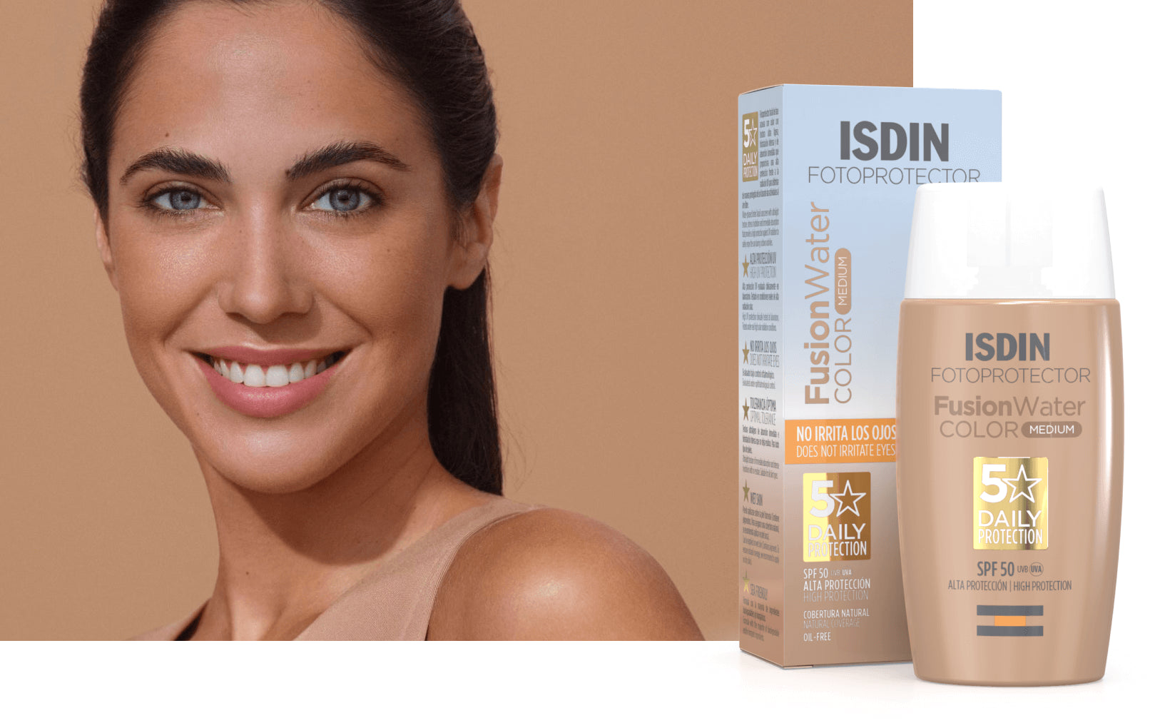 ISDIN Fusion Water Color SPF 50+ 50ml | Tinted Sun Protection for Face with High SPF - Light, Medium, and Bronze-5