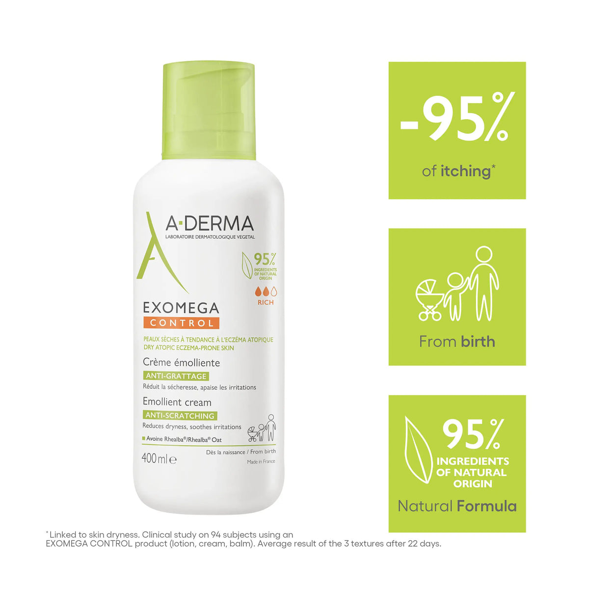 Aderma Exomega Control Emollient Cream for Dry, Itchy, and Atopic Skin-3