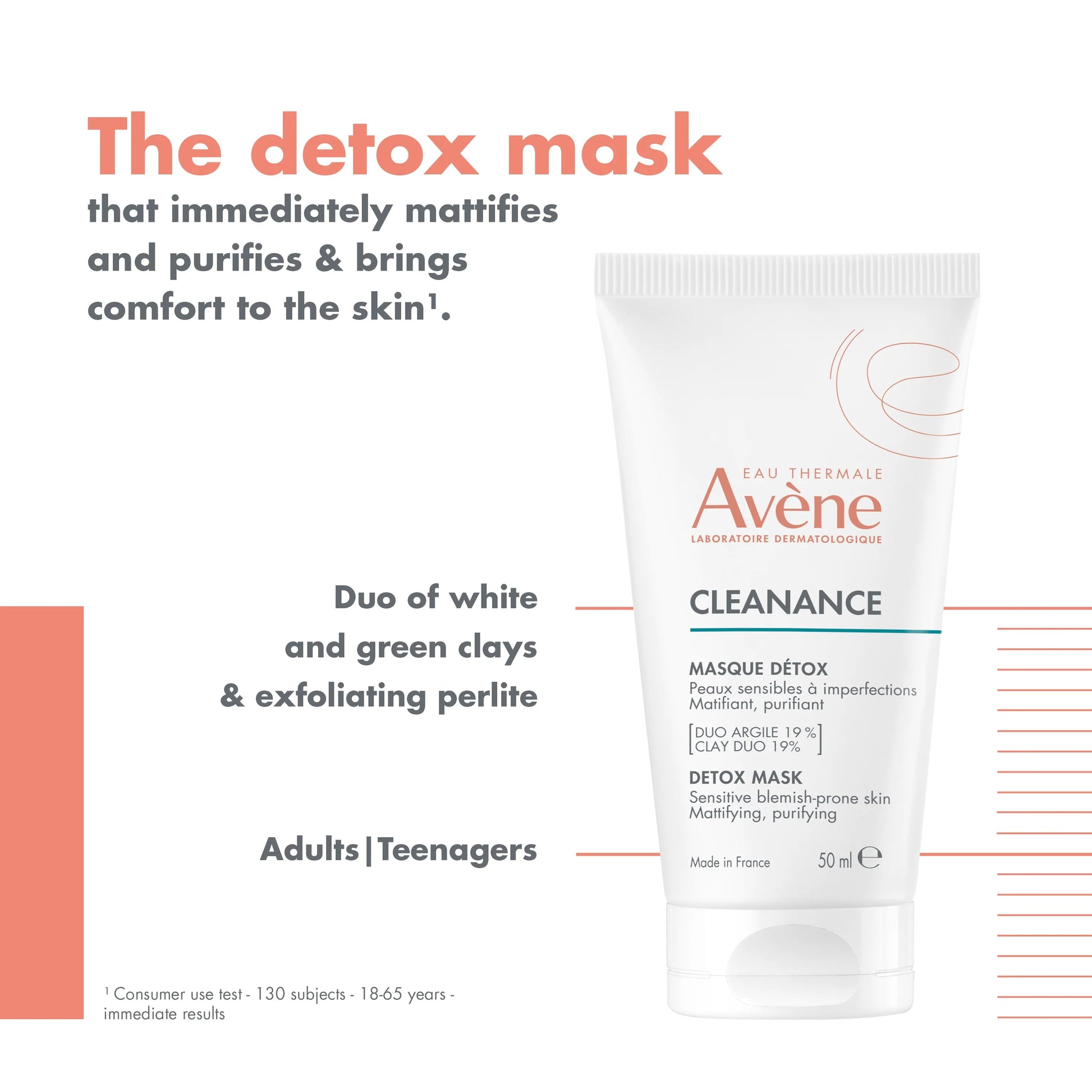 Avene Cleanance Detox Mask 50ml – Purifying and Mattifying Clay Mask for Oily Skin-5
