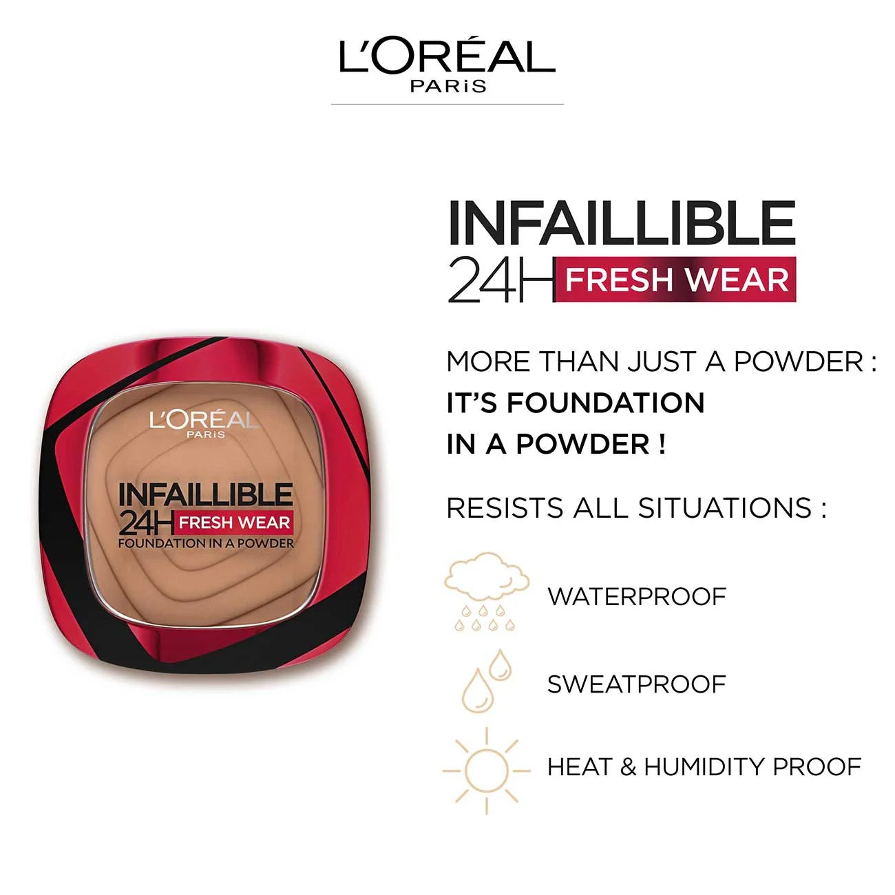 L'Oréal Infallible 24H Fresh Wear Foundation in a Powder 9g-2