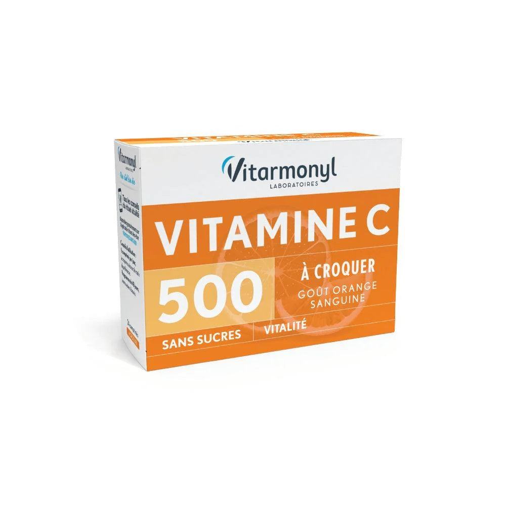 Vitarmonyl Vitamin C 500mg Chewable Tablets Sugar-Free Blood Orange Flavor-1