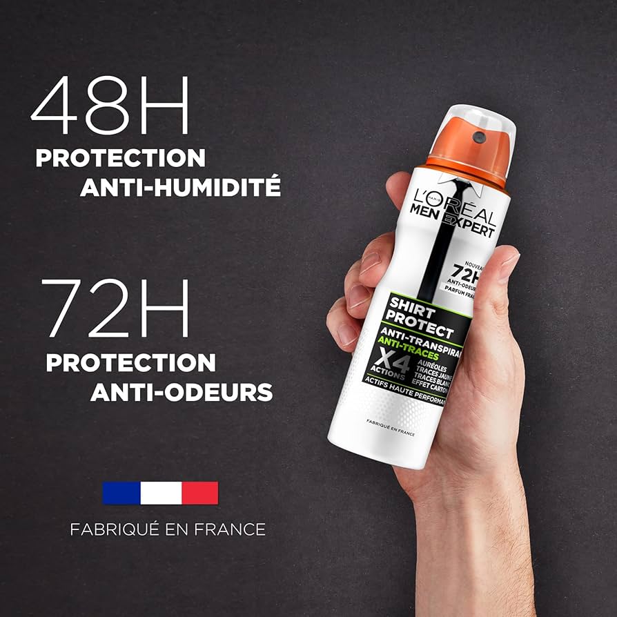 L'Oreal Paris Men Expert Shirt Protect Deodorant Spray 150 ml – Anti-White Mark Defense-2
