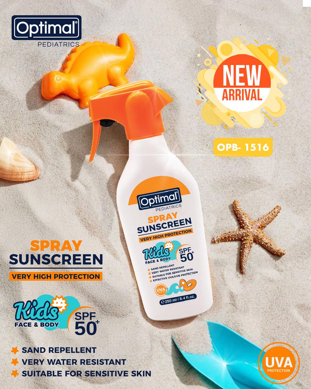 Optimal Kids Spray Sunscreen SPF 50+ Face & Body – 250ml-2