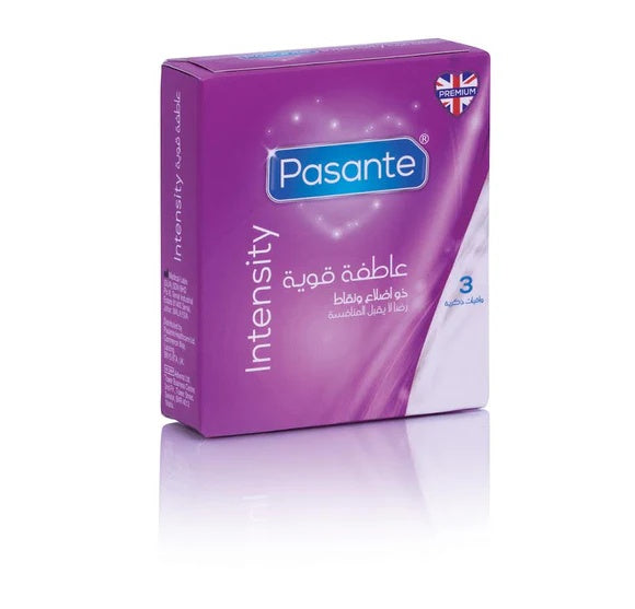 Pasante Intensity Condoms with Ribs and Dots – 3-Pack & 12-Pack for Enhanced Pleasure-1