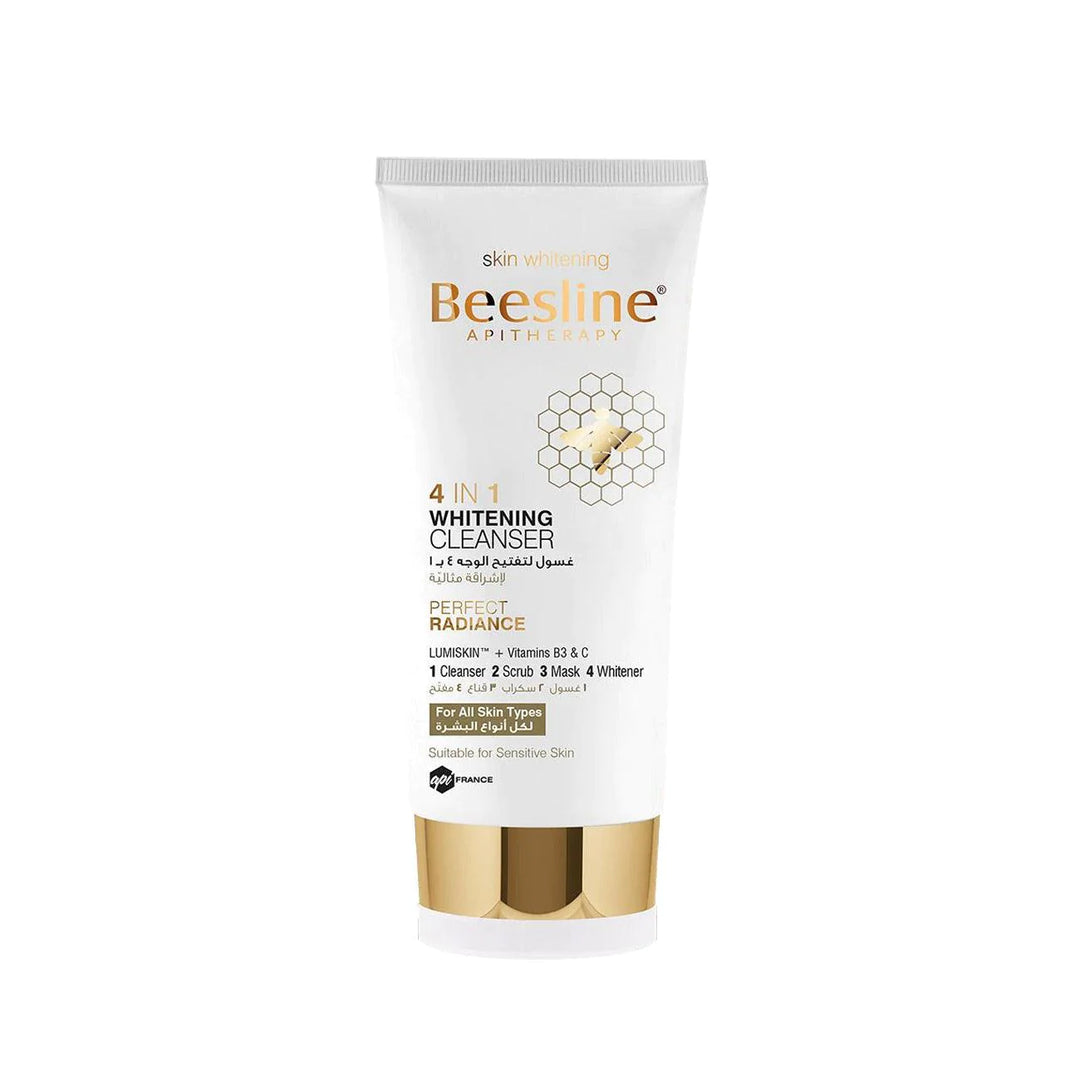 Beesline 4 in 1 Whitening Cleanser – Cleanses, Brightens, Exfoliates, and Removes Makeup