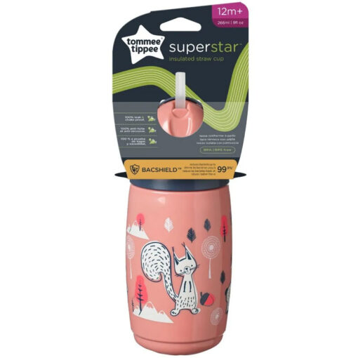 Tommee Tippee 12m  266ml Superstar Straw Water Bottle-4