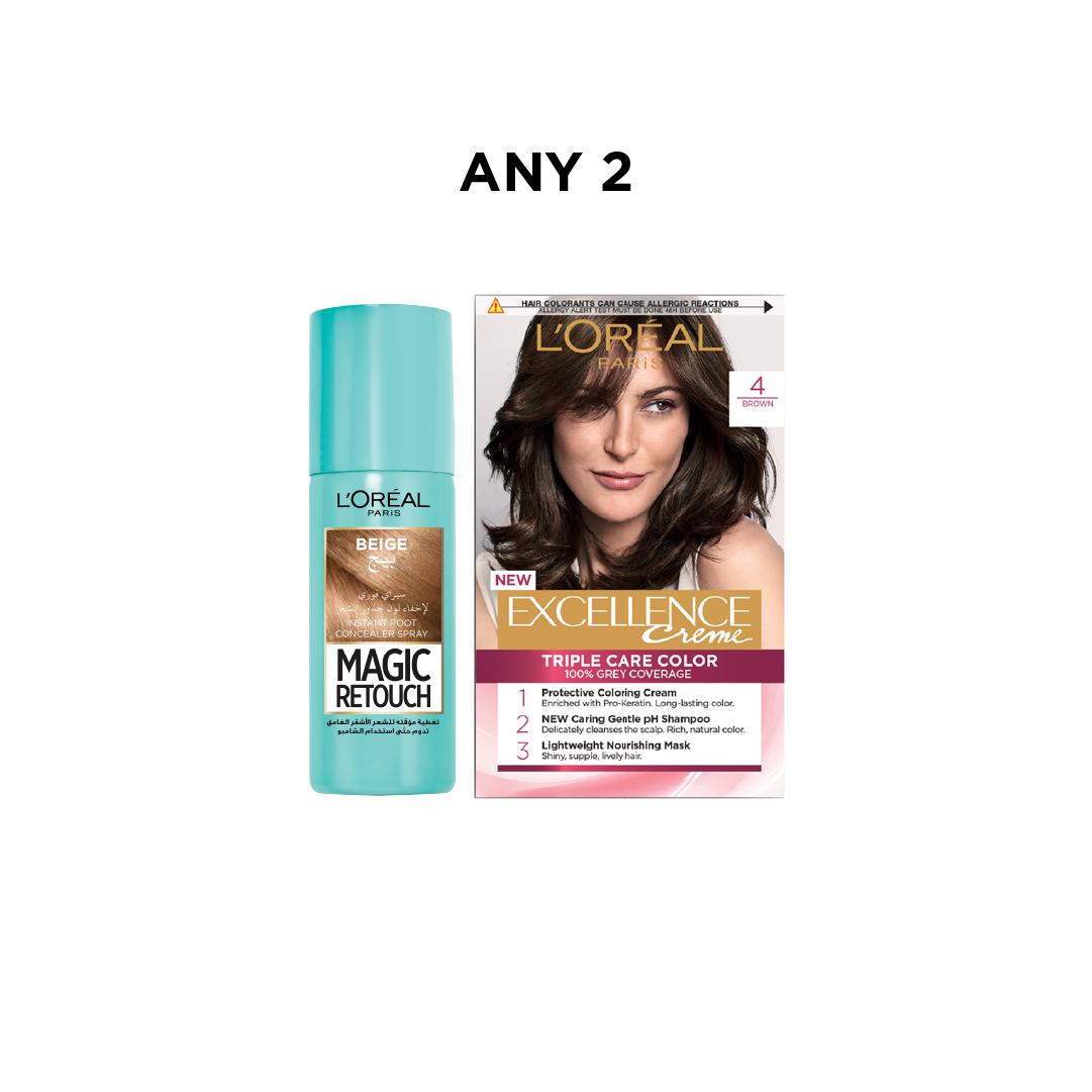 L’Oreal Paris Excellence Creme Hair Color & Magic Retouch Set – Buy any 2 get 20% Off-1
