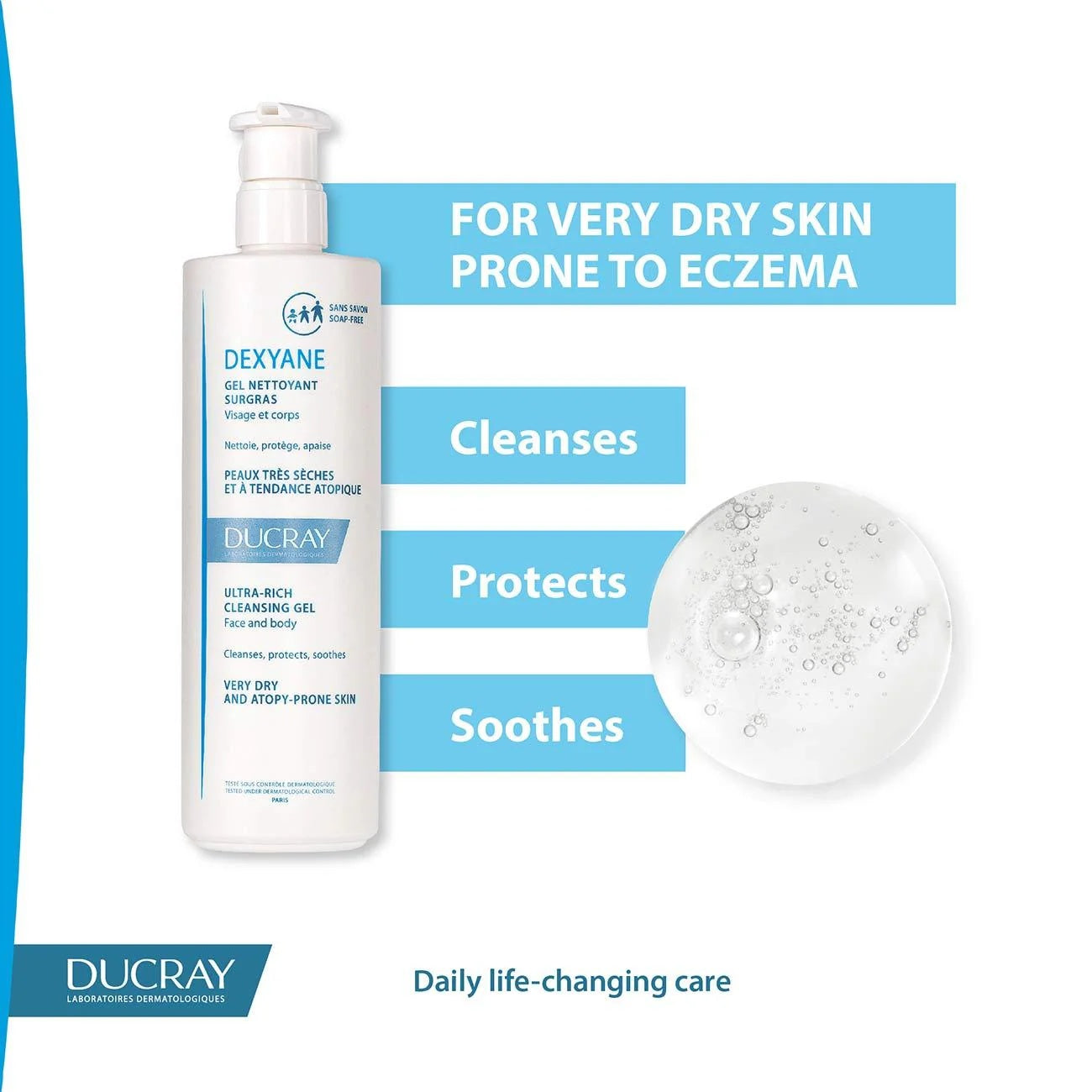Ducray Dexyane Ultra-Rich Cleansing Gel for Dry to Very Dry Skin 400ml-3