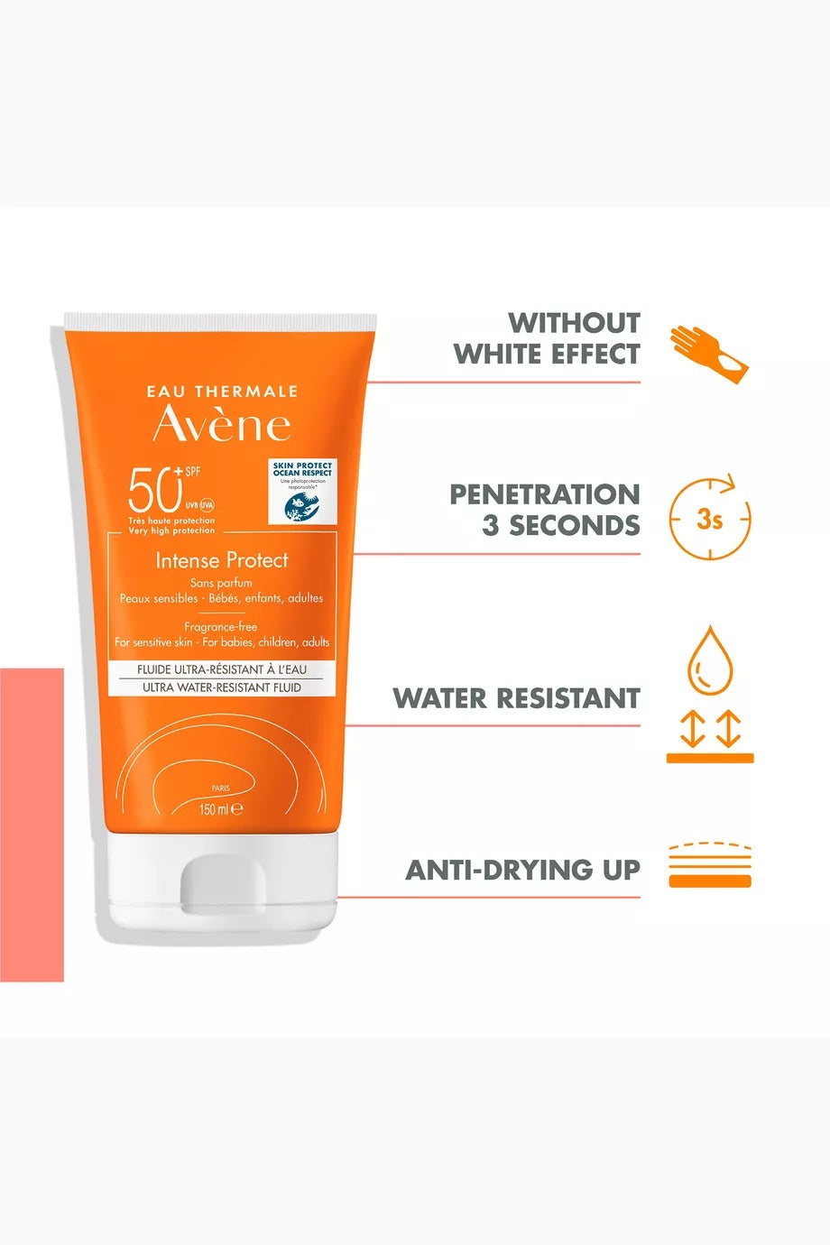 Avene Intense Protect SPF 50+ Sun Protection Ultra Water-Resistant Fluid 150ml | High Protection for Sensitive Skin-2