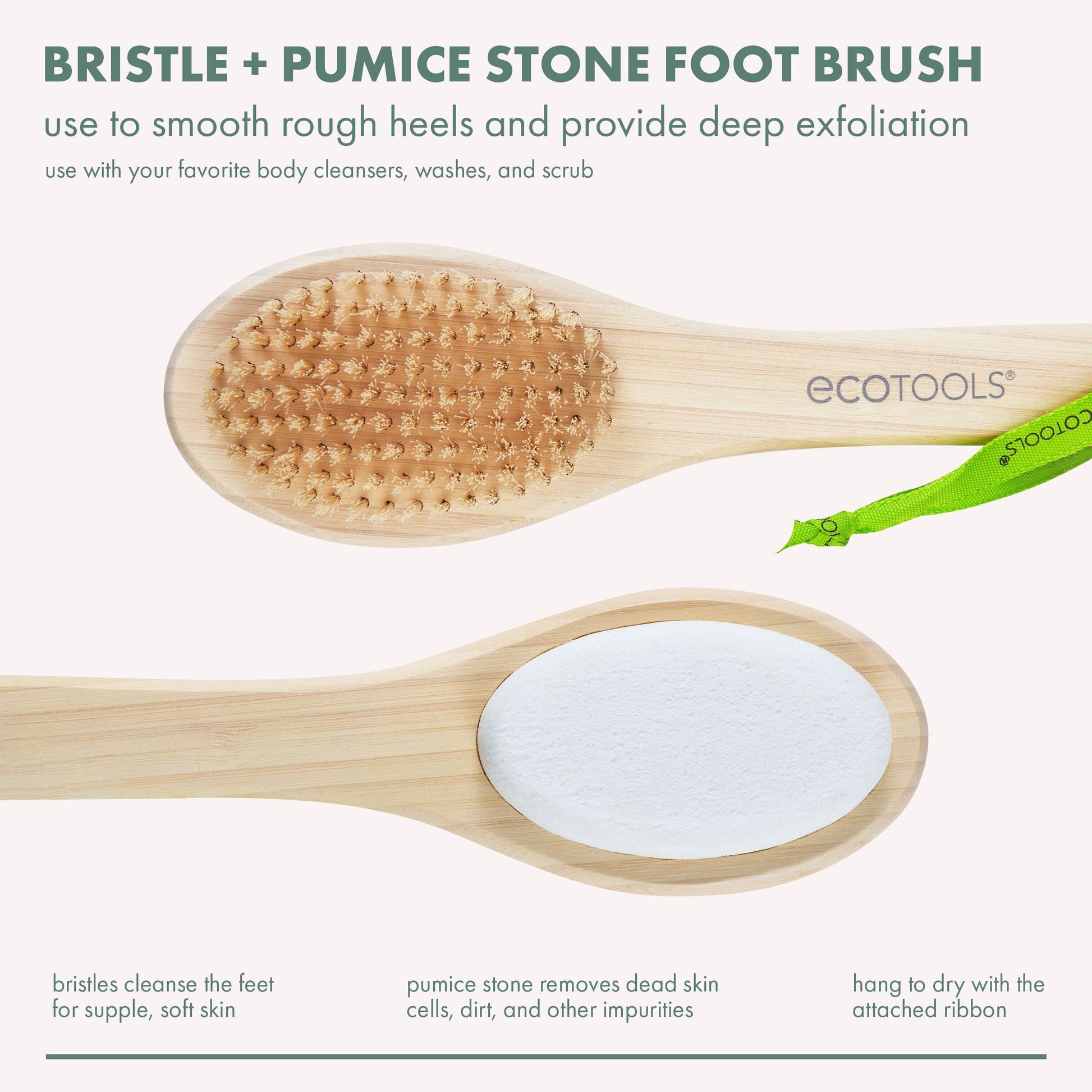 EcoTools Bath Bamboo Foot Brush & Pumice-2