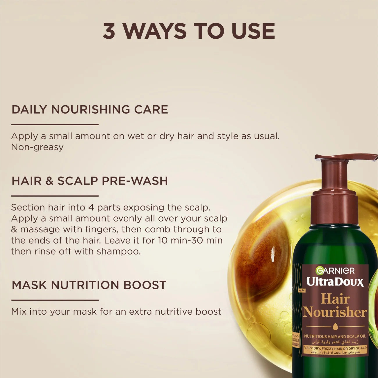 Garnier Ultra Doux Hair Nourisher Oil – Nutritious Hair & Scalp Care-4