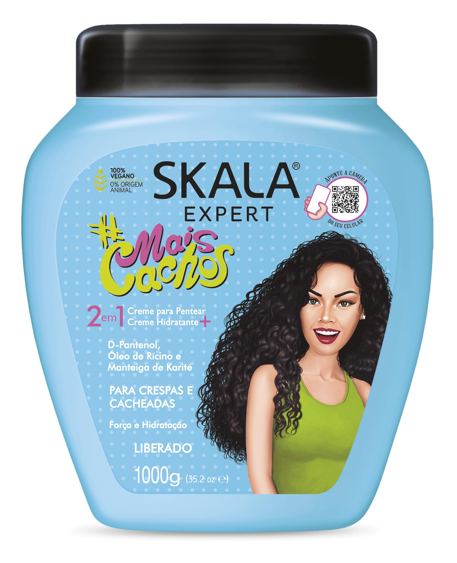 Skala Expert MaisCachos 2-in-1 Leave-In & Hydrating Cream 1000g – For Curly & Coily Hair-1