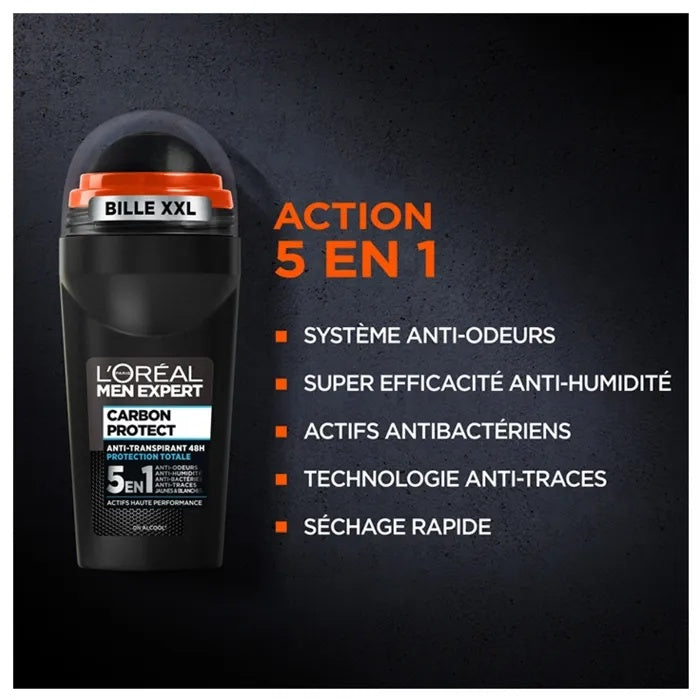 L’Oreal Men Expert Carbon Protect 5-in-1 Roll-On Deodorant 50ml – 48H Protection-4