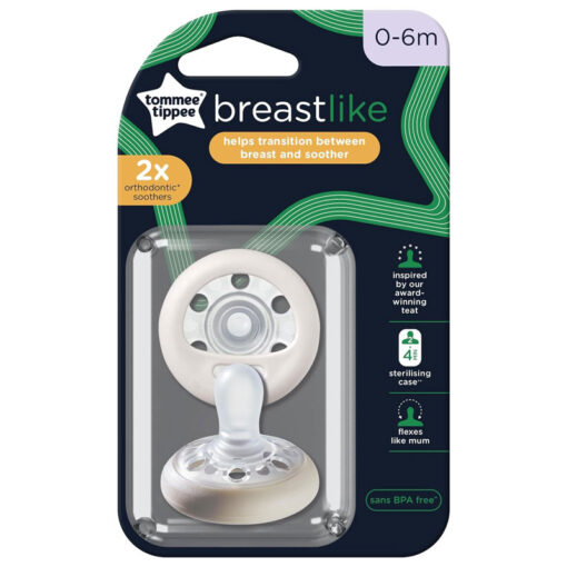 Tommee Tippee 0-6m Breast Like Orthodontic Soothers-1
