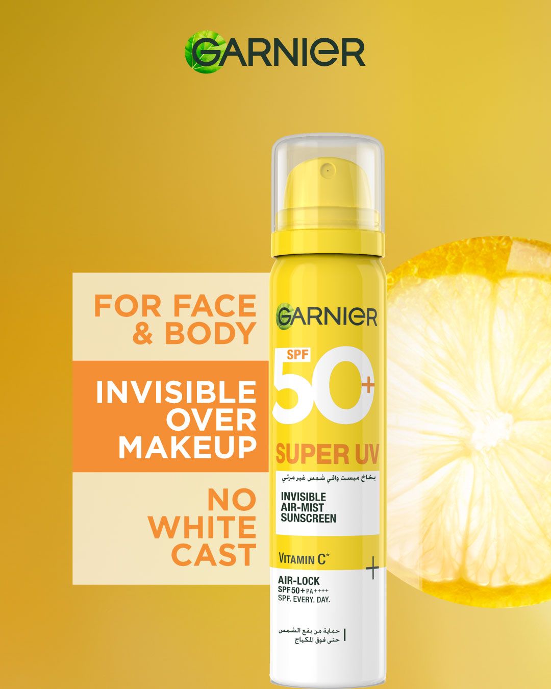 Garnier Super UV Invisible Air-Mist Sunscreen SPF 50+ with Vitamin C – Daily Sun Protection Mist-4