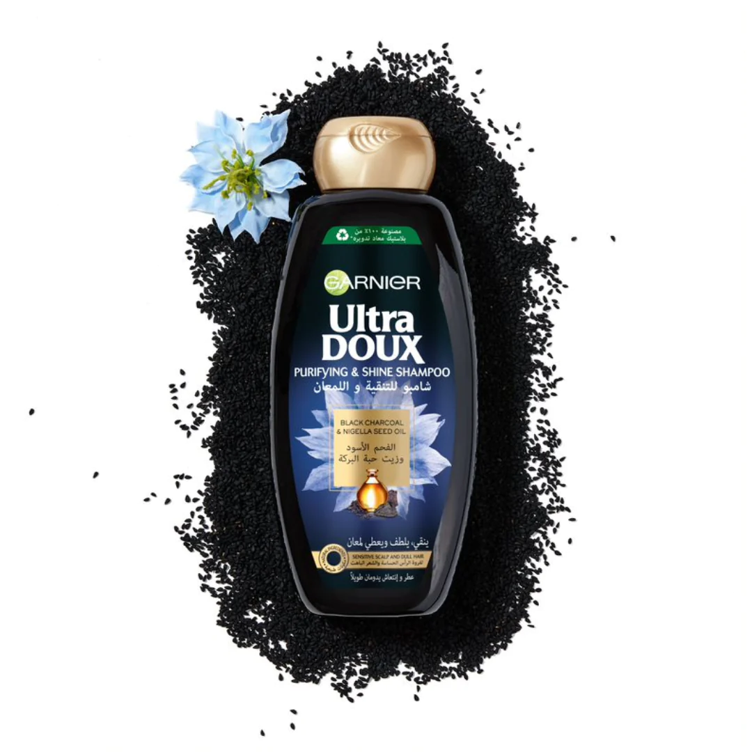 Ultra Doux Purifying and Shine Shampoo, Glossy Black Blends-3