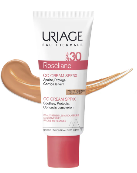 Uriage Roseliane Anti-Redness CC Cream SPF 30 40ml | Color Correcting Cream for Redness and Sun Protection-2