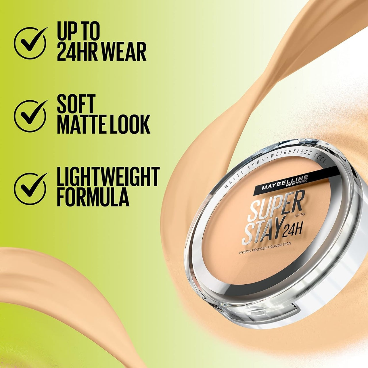 Maybelline SuperStay 24HR Hybrid Powder-Foundation – Long-Lasting Full Coverage Matte Face Powder-4