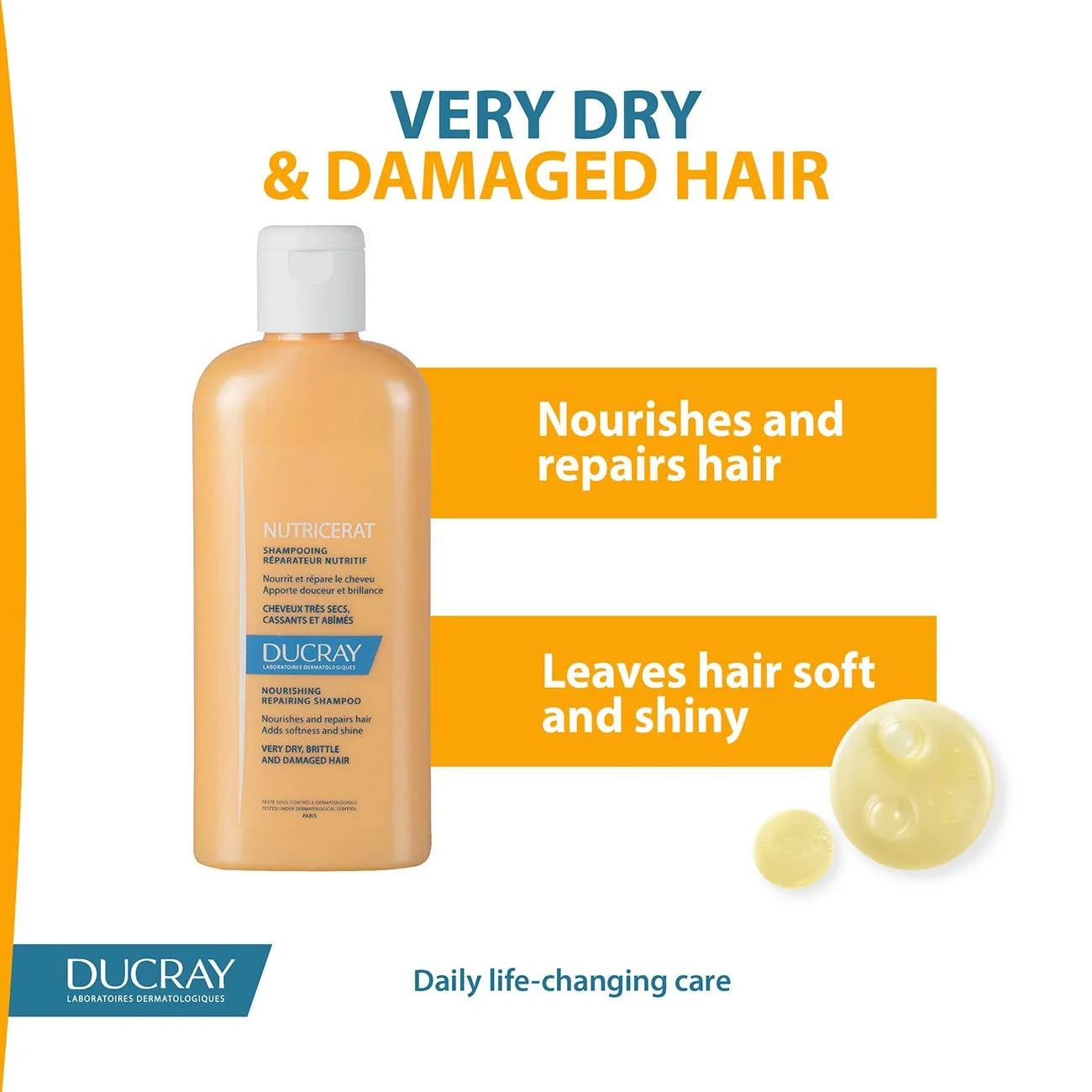 Ducray Nutricerat Intense Nutrition Shampoo for Extremely Dry Damaged Hair 200ml-2
