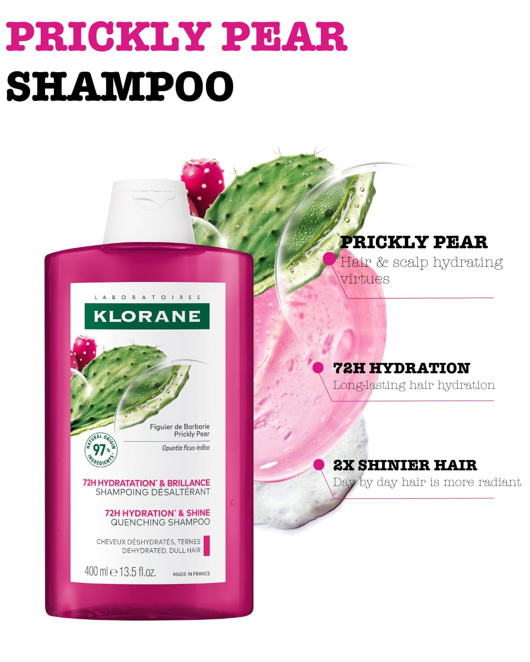 Klorane Hydration & Shine Quenching Shampoo with Prickly Pear – 200ml-2