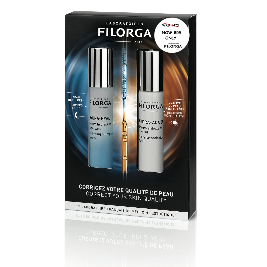 Filorga Hydra-AOX [5] and Hydra-Hyal Serum 30ml Duo – Comprehensive Antioxidant Protection and Deep Hydration-1
