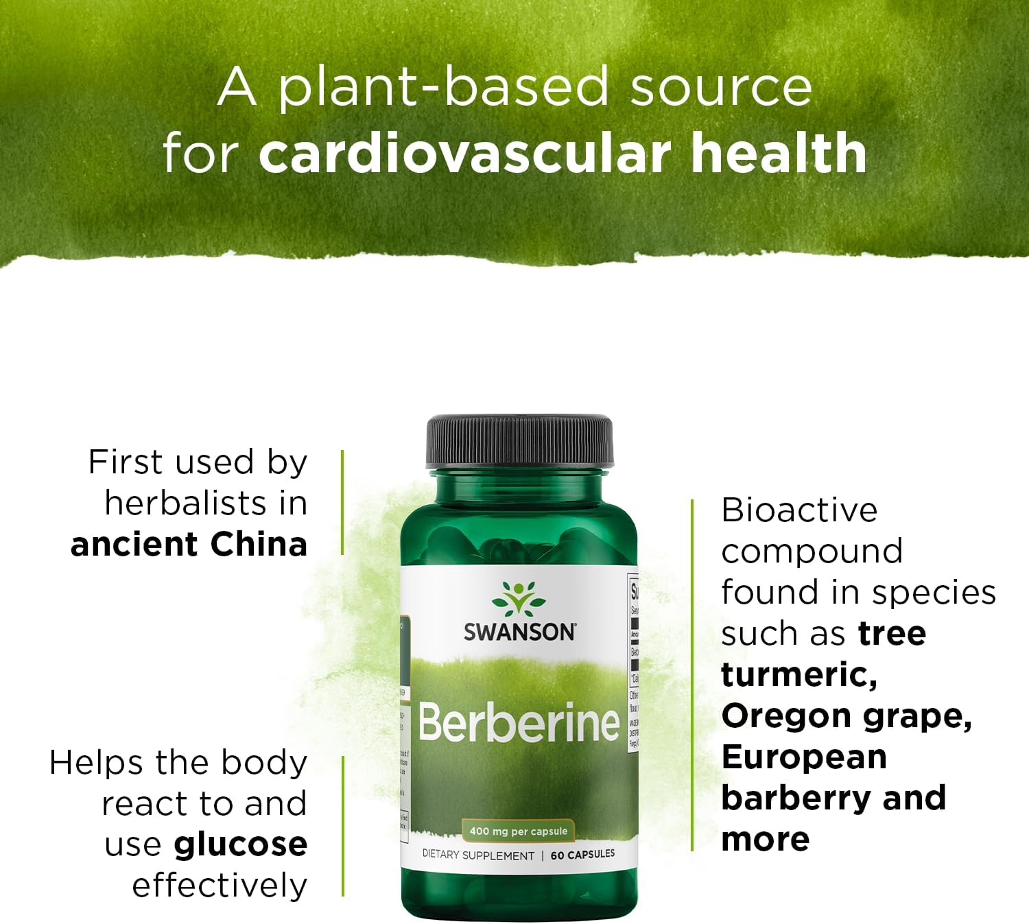 Swanson Berberine 400 mg – 60 Capsules, Blood Sugar & Cholesterol Support-2