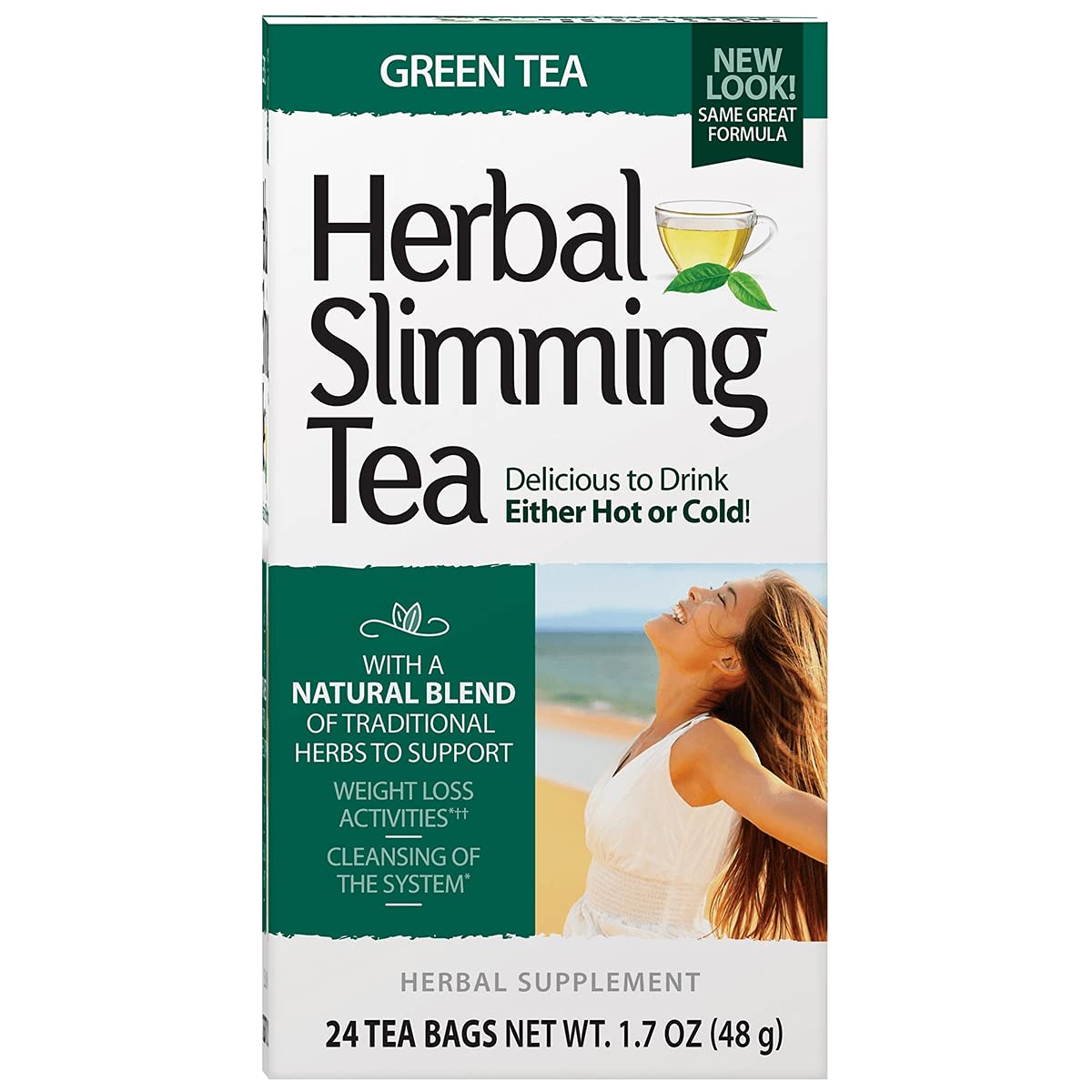 Herbal Slimming Tea Green Tea Weight Management Support 24 Tea Bags-1