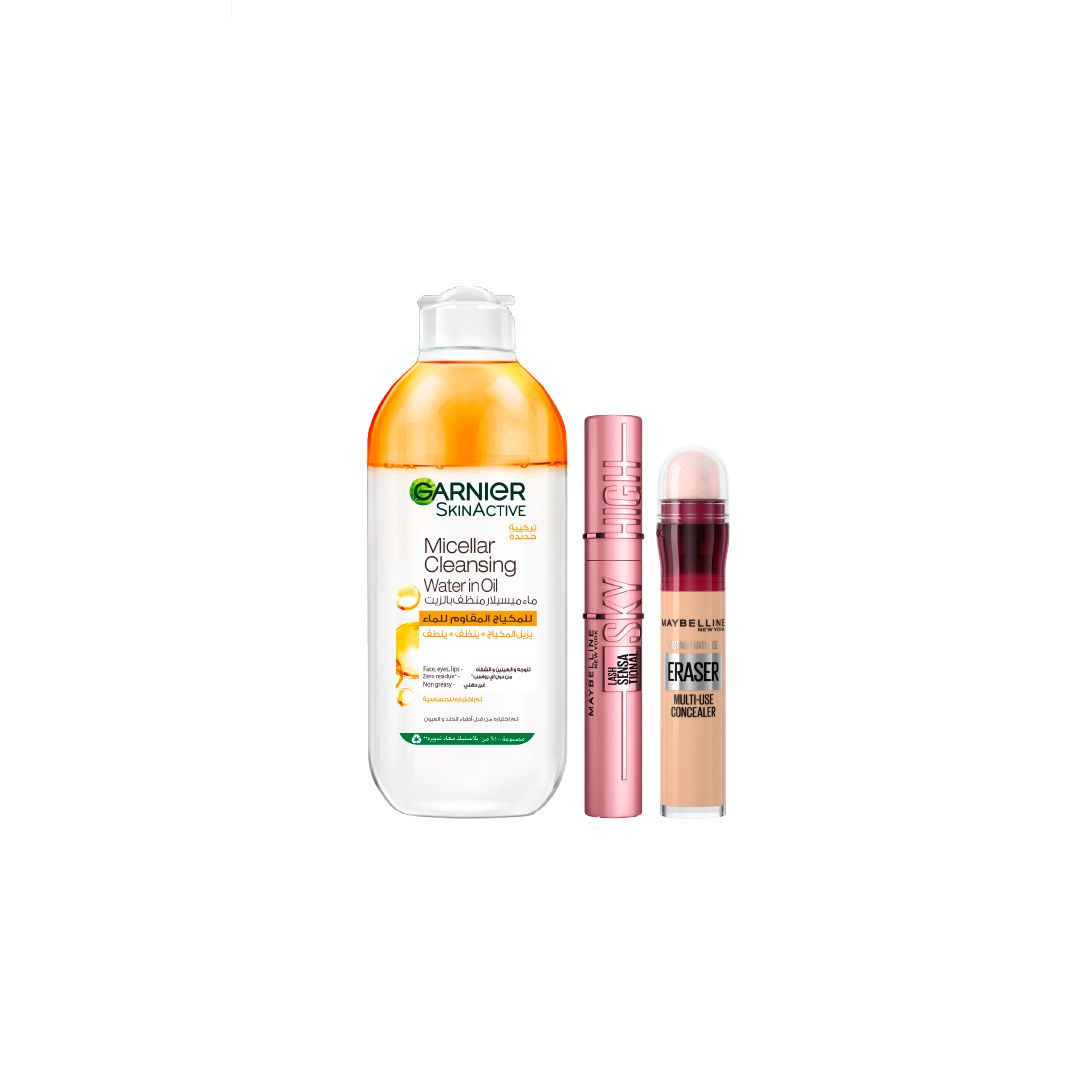 Garnier Micellar Water in Oil x Maybelline Sky High Mascara and Instant Age Rewind Concealer 25% Off-1